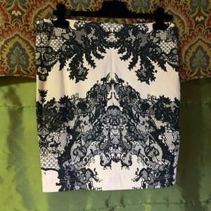 EUC Alexander McQueen Pink & Black Pencil Skirt